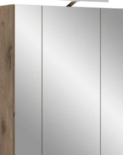 Spiegelschrank Ice Xonox - mattschwarz/Nox Oak - 60x70x18 cm