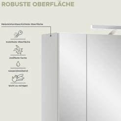 Spiegelschrank Ice Xonox mit LED-Beleuchtung - 60x55x46 cm - Weiß hochglänzend