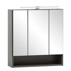 Spiegelschrank Karan 60cm 3 Türen mit Beleuchtung - anthrazit