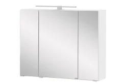 Spiegelschrank Kornel 80cm 3 Türen und LED-Beleuchtung - weiß