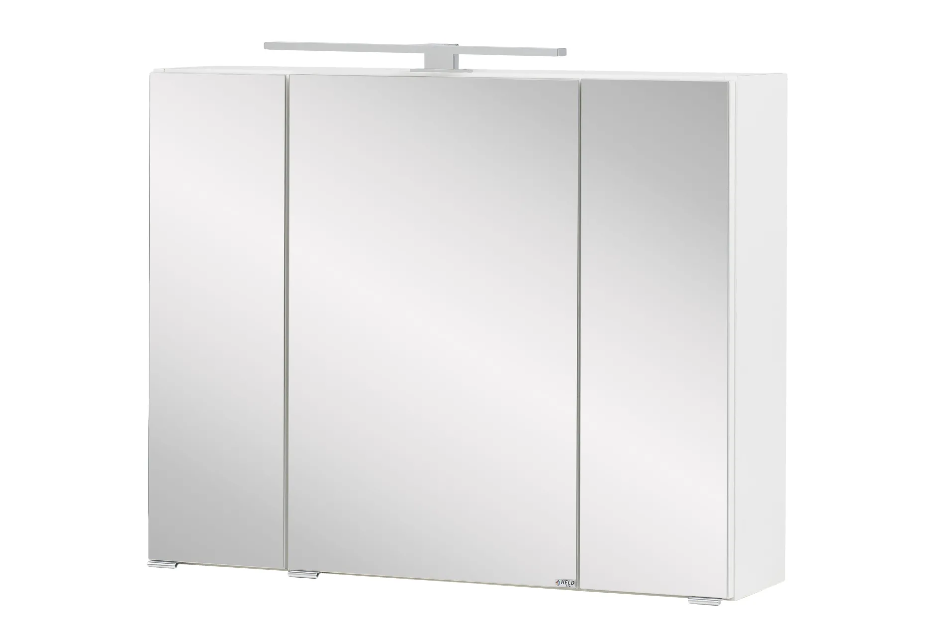 Spiegelschrank Kornel 80cm 3 Türen und LED-Beleuchtung - weiß