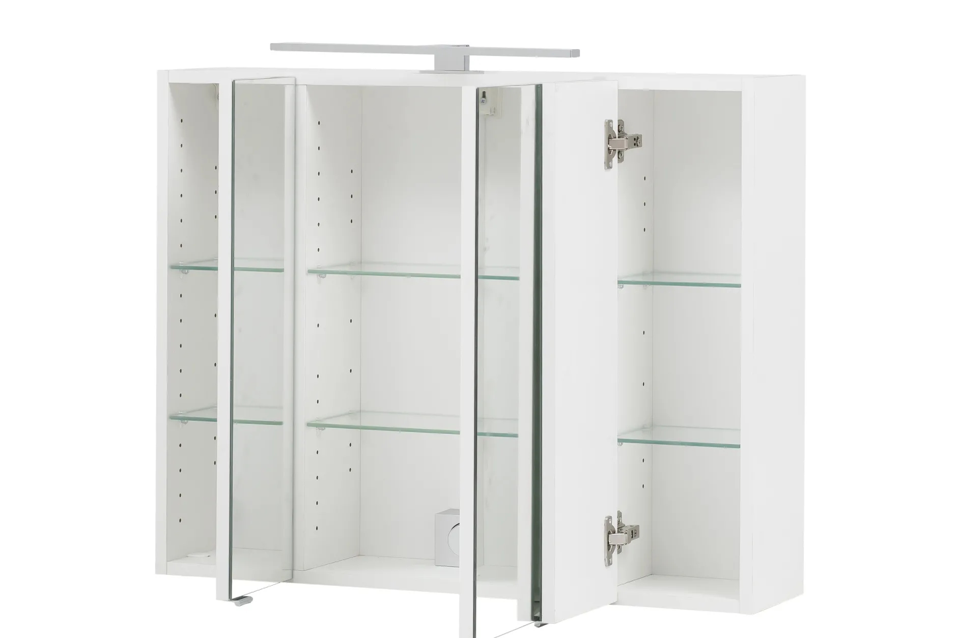 Spiegelschrank Kornel 80cm 3 Türen und LED-Beleuchtung - weiß