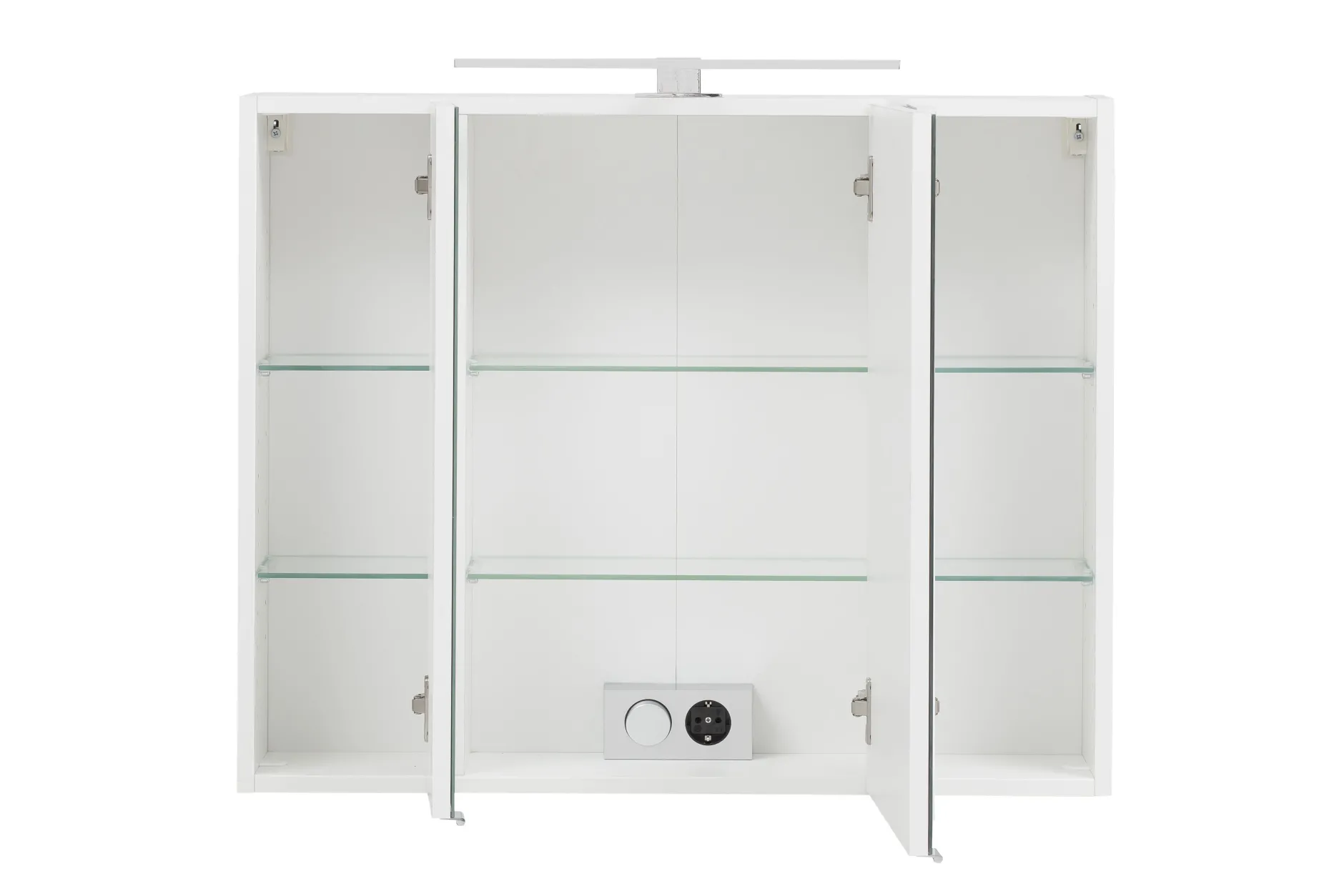 Spiegelschrank Kornel 80cm 3 Türen und LED-Beleuchtung - weiß