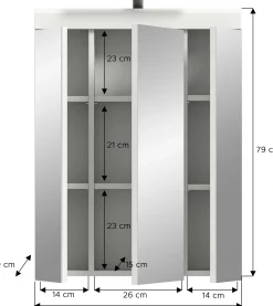 Spiegelschrank Scout Xonox - hochwertiger Weiß-Hochglanz - 60x79x18 cm
