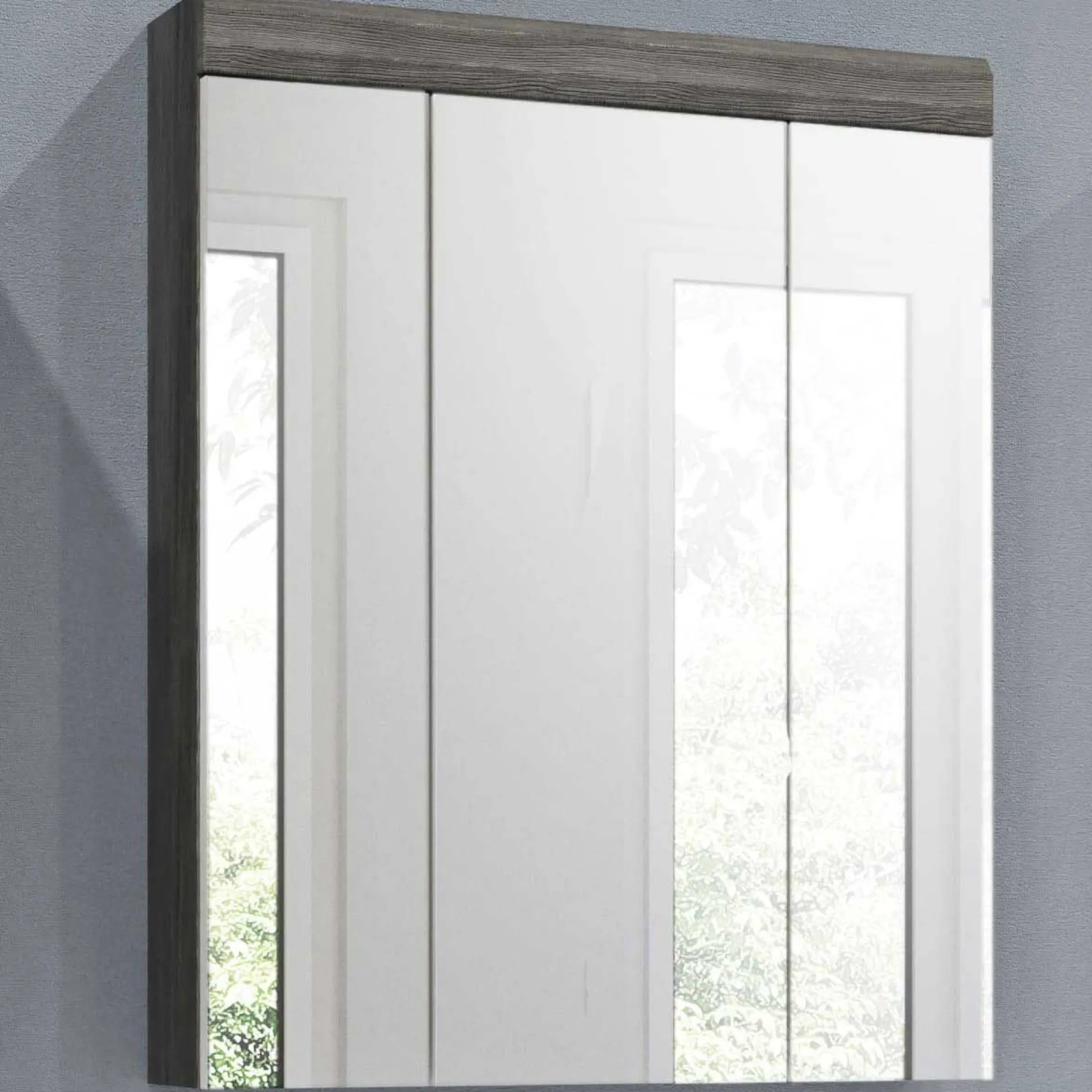 Spiegelschrank Scout Xonox - Rauchsilber/Weiß - 60x79x18 cm