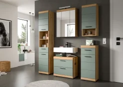 Spiegelschrank Scout Xonox - Sage Grün & Artisan Eiche - 60x79x18 cm