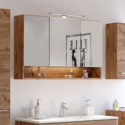 Spiegelschrank Sefa 100cm 3 Türen - Eiche wotan