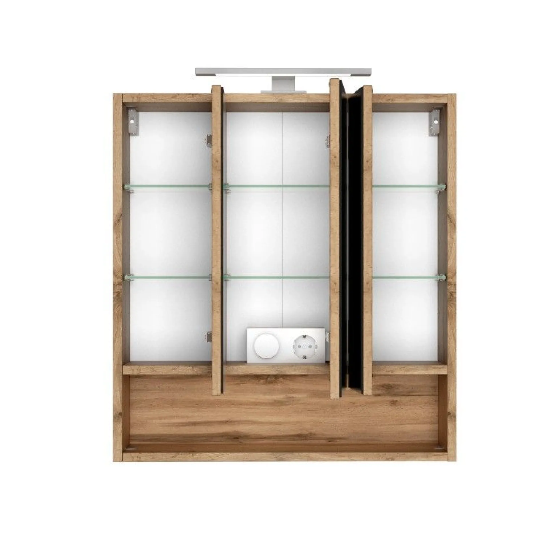 Spiegelschrank Sefa 60cm 3 Türen - Eiche wotan