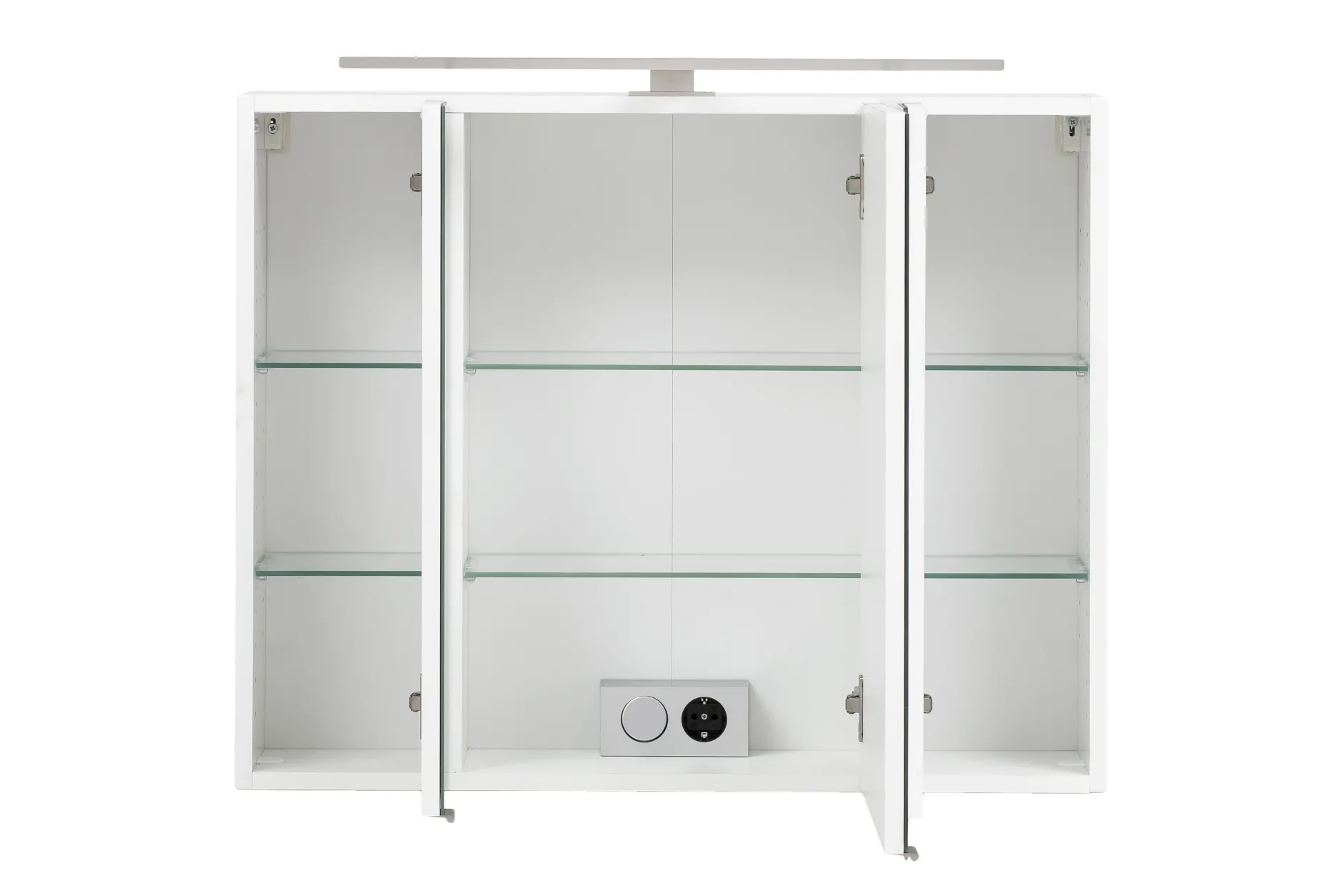 Spiegelschrank Stivan 80cm 3 Türen und LED-Beleuchtung - weiß