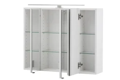 Spiegelschrank Stivan 80cm 3 Türen und LED-Beleuchtung - weiß