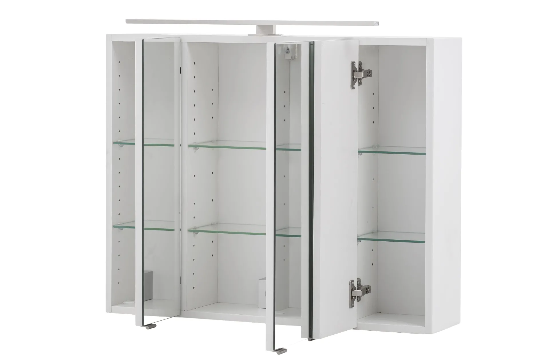 Spiegelschrank Stivan 80cm 3 Türen und LED-Beleuchtung - weiß