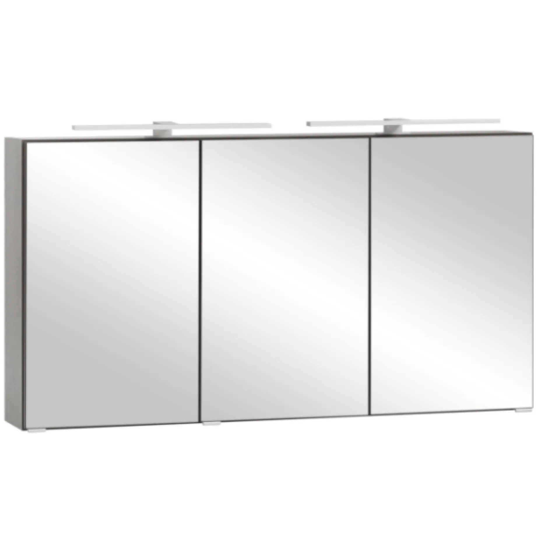 Spiegelschrank Vikas 120cm 3 Türen mit Beleuchtung - Eiche