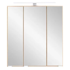 Spiegelschrank Vikas 60cm 3 Türen mit Beleuchtung - Eiche