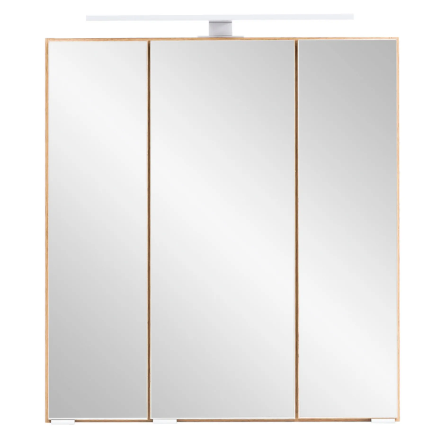 Spiegelschrank Vikas 60cm 3 Türen mit Beleuchtung - Eiche