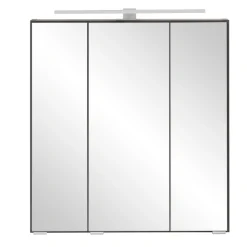 Spiegelschrank Vikas 60cm 3 Türen mit Beleuchtung - anthrazit