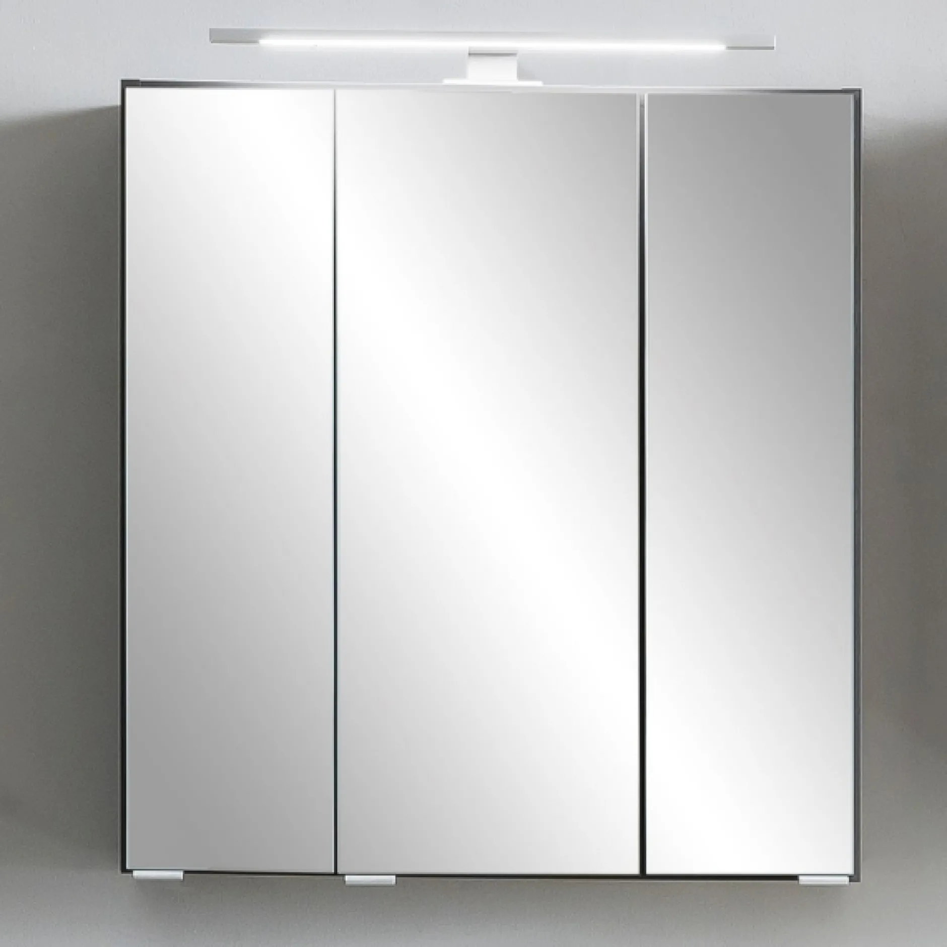 Spiegelschrank Vikas 60cm 3 Türen mit Beleuchtung - anthrazit