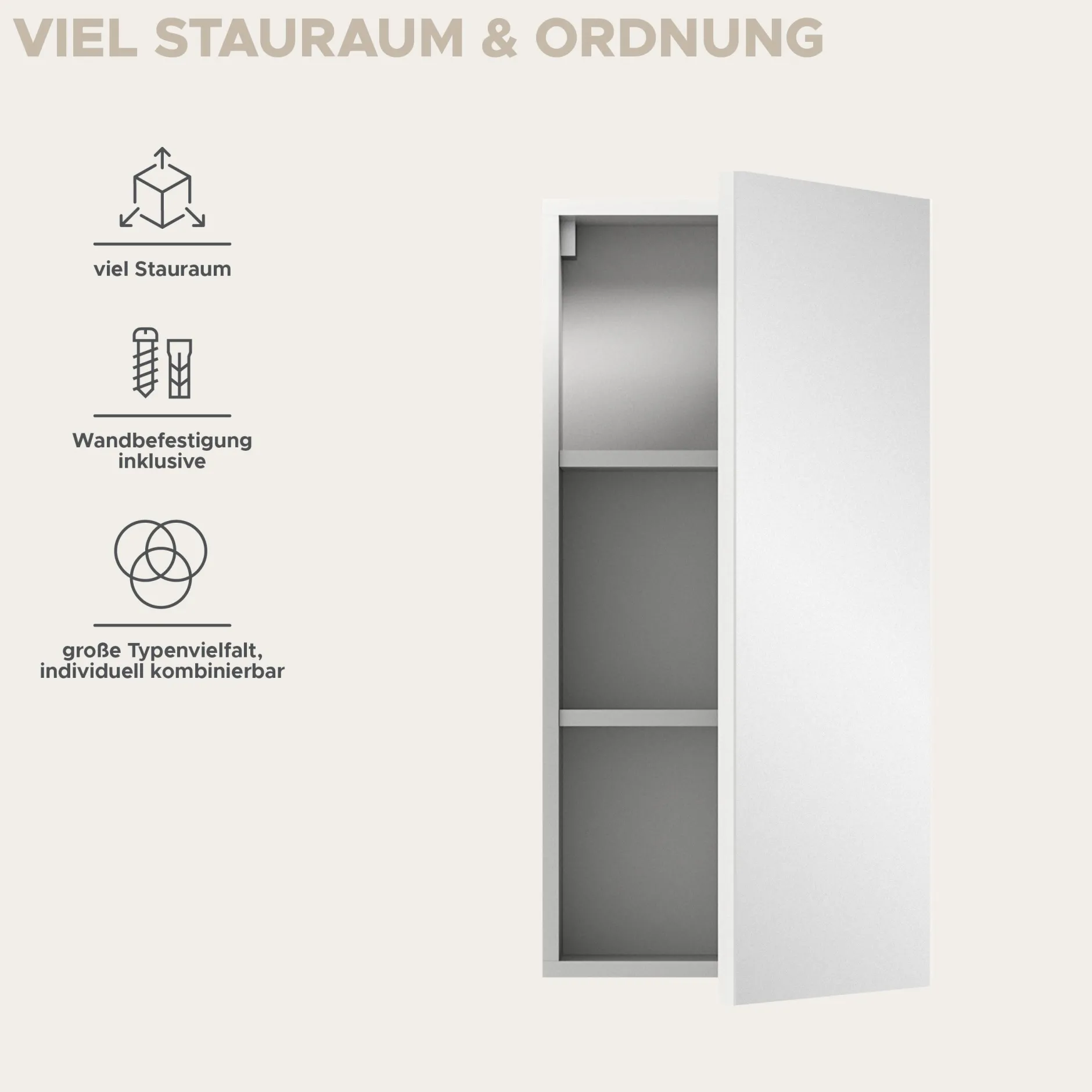 Spiegelschrank Vira Xonox - Weiß Melamin - 38x77x18 cm