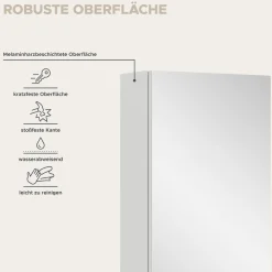 Spiegelschrank Vira Xonox - Weiß Melamin - 38x77x18 cm