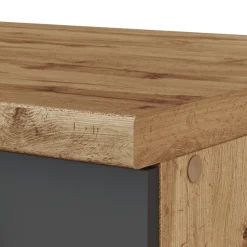 Spülenschrank Sorrella 110cm für Geschirrspüler 1 Tür - Anthrazit/Eiche