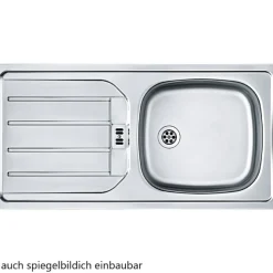 Spülenschrank Sorrella 100cm 2 Türen - Anthrazit/Eiche