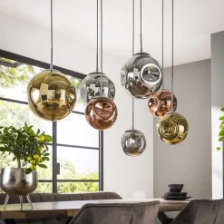 Stallone Hängeleuchte 145 cm-Gold,Kupfer,Chrom Glas