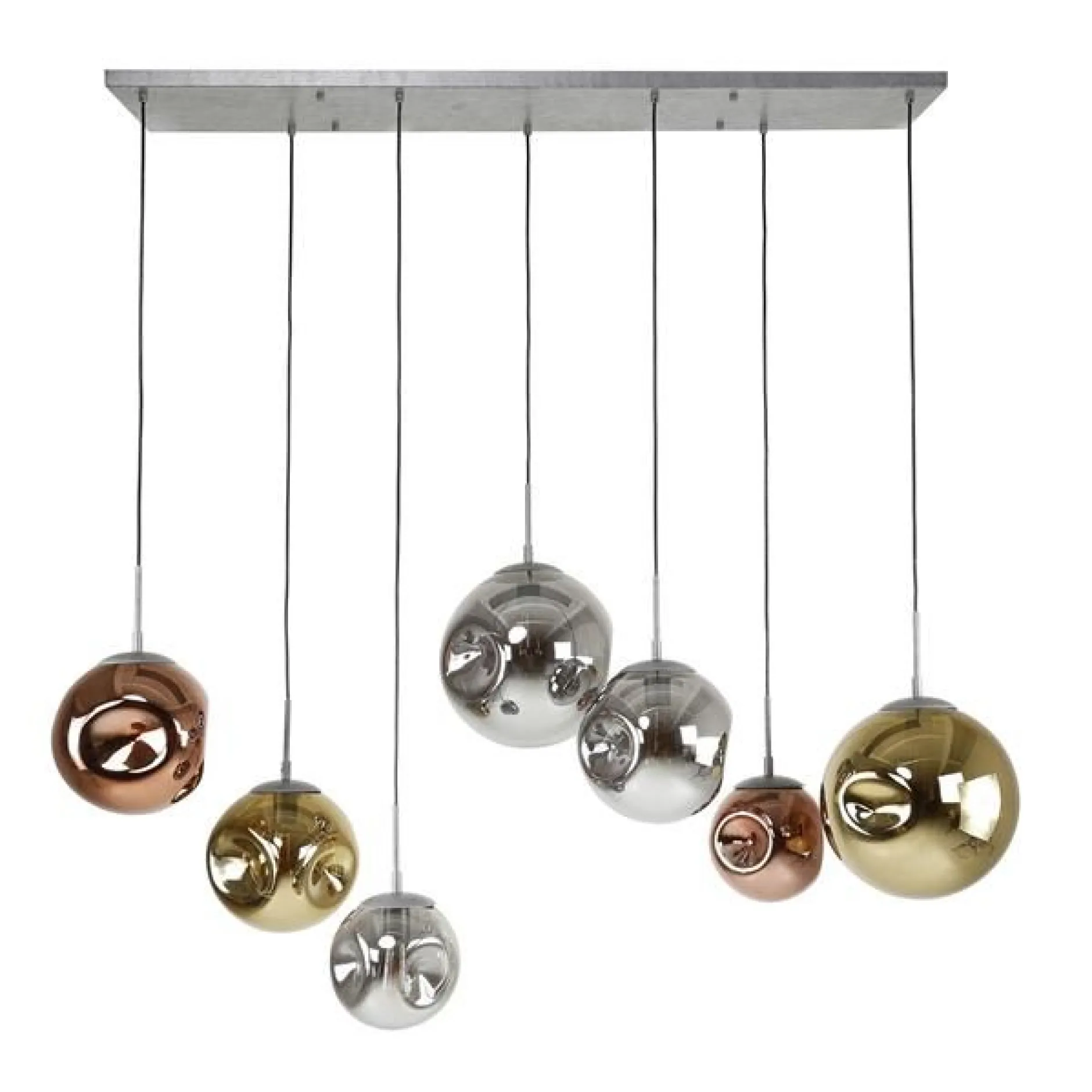 Stallone Hängeleuchte 145 cm-Gold,Kupfer,Chrom Glas