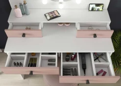 Star Schminktisch mit Beleuchtung - rosa/weiß