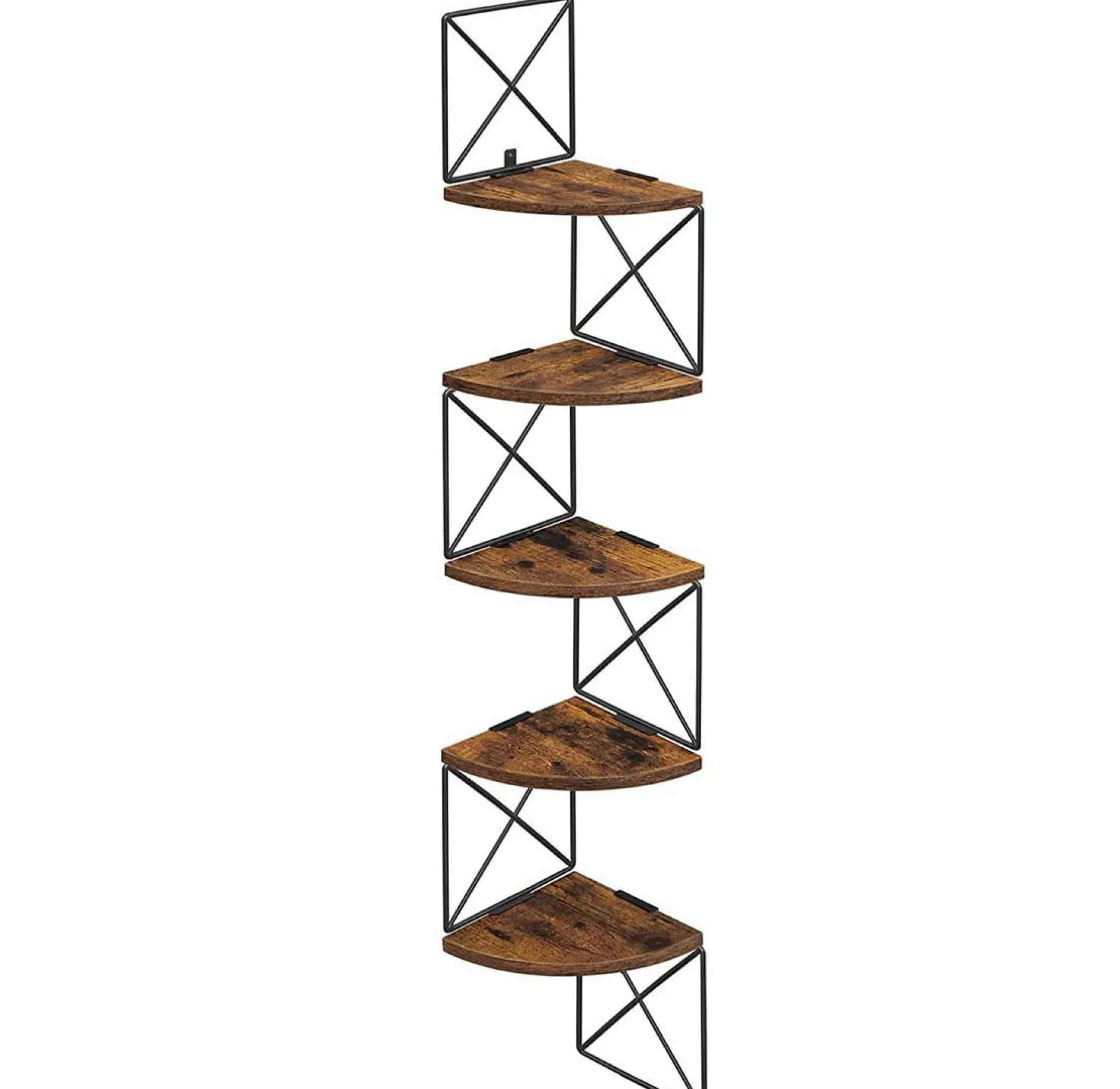 5-stöckiges Eckregal - schwebendes, wandmontiertes Design, 6 kg Kapazität