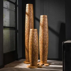 Stefanos Stehlampe 145 cm-recyceltes Teakholz