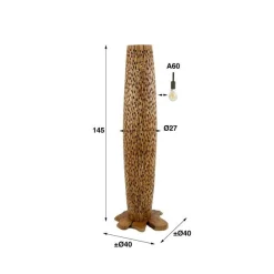 Stefanos Stehlampe 145 cm-recyceltes Teakholz