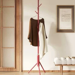 Steh-Garderobe Kassie | Ø48 x 174 cm | Rot / Metall