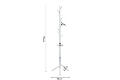 Steh-Garderobe Kassie | Ø48 x 174 cm | Weiß / Metall
