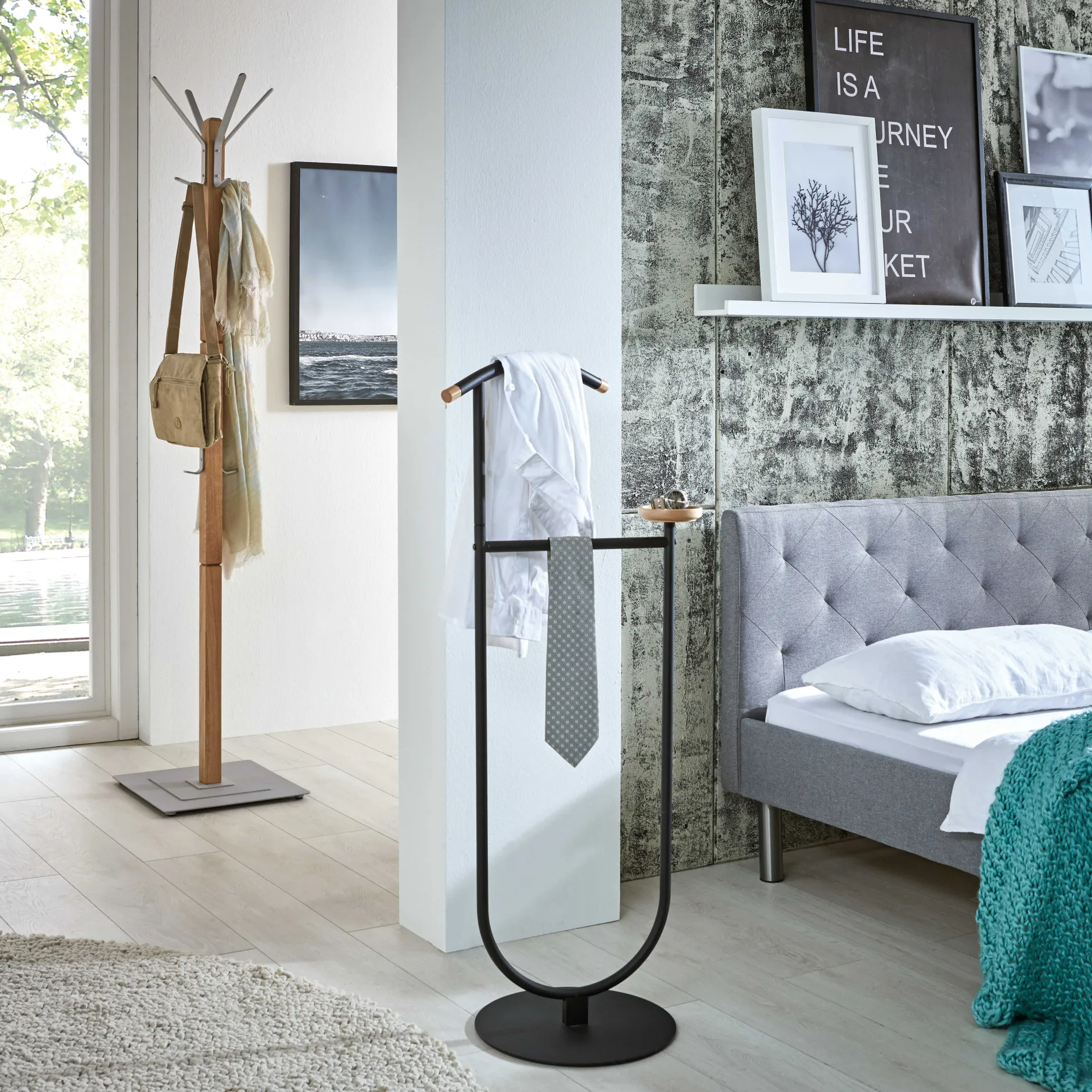 Steh-Garderobe | Ø40 x 184 cm | Weiß