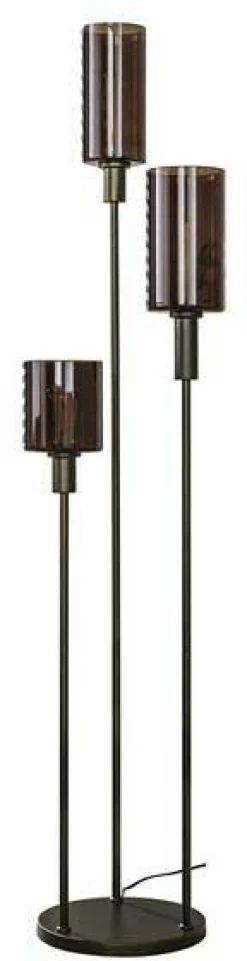 Stehleuchte Sepiora - Ø33x165cm - 3 Lampen - Glas und Metall - braun