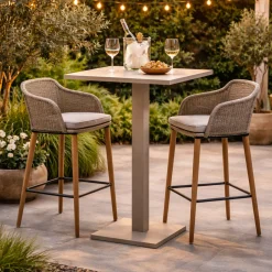 Stehtisch Prada - Aluminium beige - 70x70x108cm