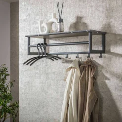 Stilvolle Garderobe - 6 Haken / 3D Melamin Graphit