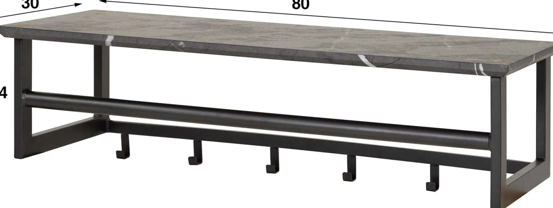 Stilvolle Garderobe - 6 Haken / 3D Melamin Graphit