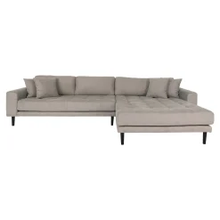 Stone Lido Lounge Sofa mit 4 Kissen und schwarzen Holzbeinen