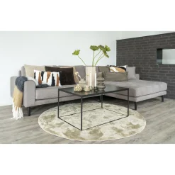 Stone Lido Lounge Sofa mit 4 Kissen und schwarzen Holzbeinen
