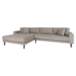 Stone Lido Lounge Sofa mit 4 Kissen und schwarzen Holzbeinen