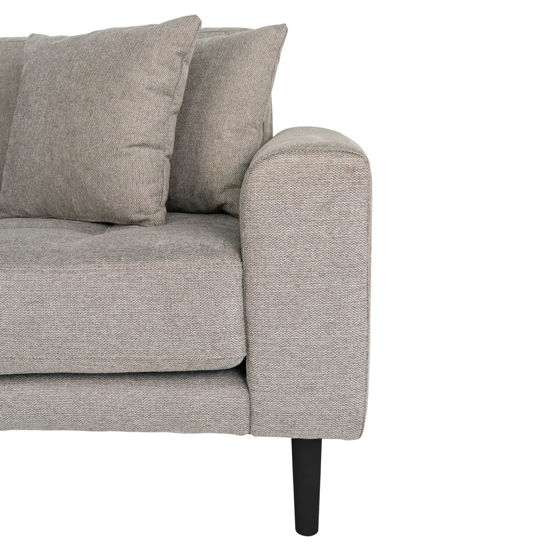 Stone Lido Lounge Sofa mit 4 Kissen und schwarzen Holzbeinen