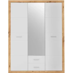 Storck 151cm 3 Türen und 2 Schubladen mit Spiegel - Artisan Eiche/Weiß