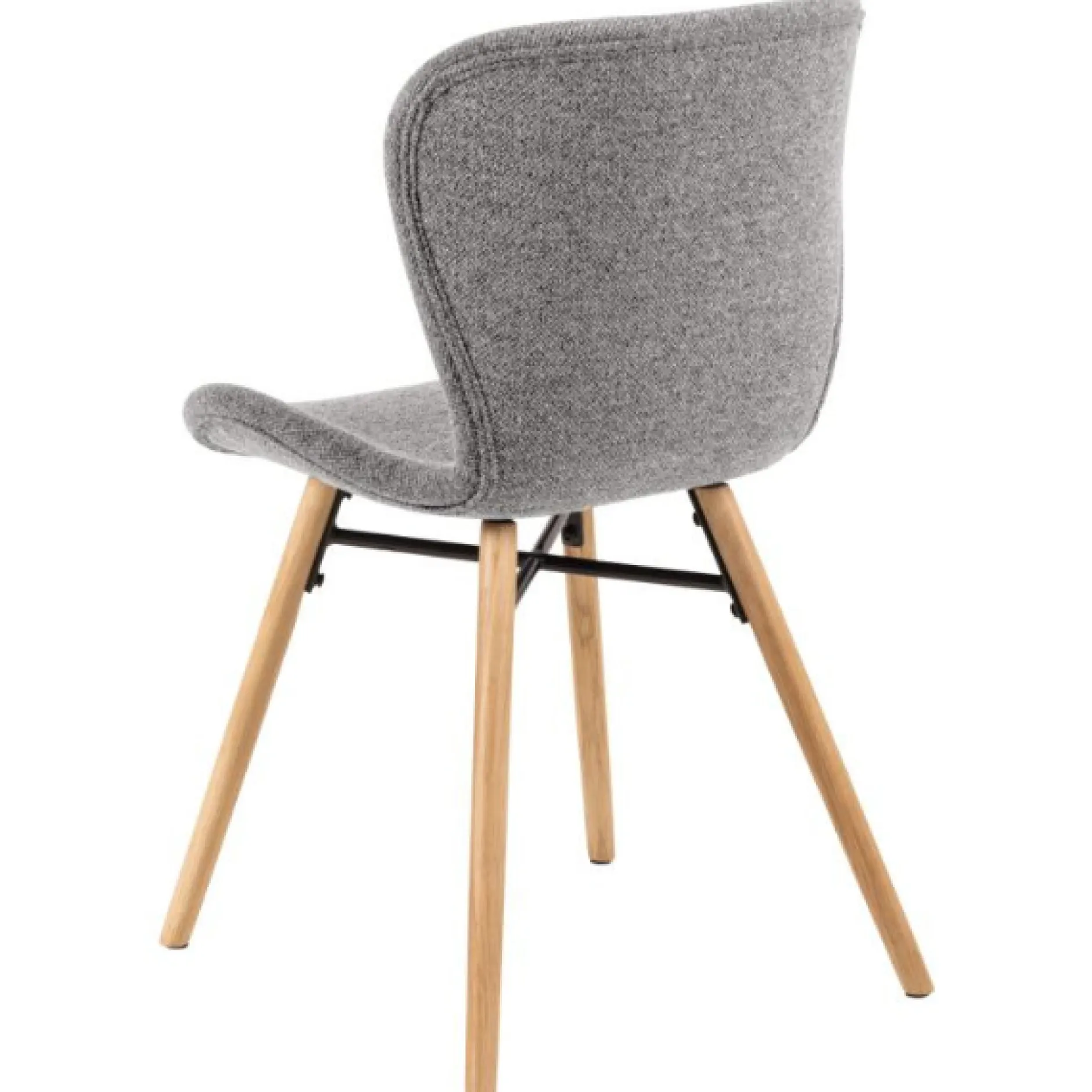 Stuhl aus Stoff Tilda mit schrägen Beinen - grau/gelb