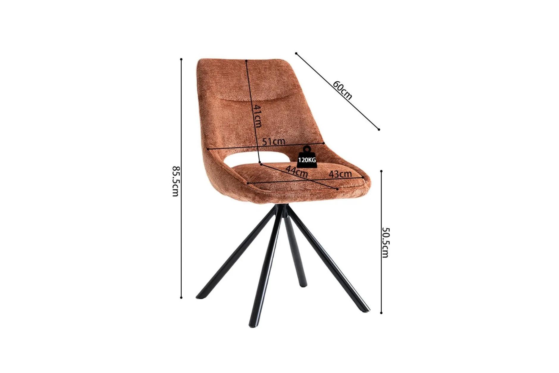 Stuhl Dante | 51 x 60 x 86 cm | Rostdesign