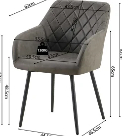 Stuhl Evita | 56 x 62 x 82 cm | Grau