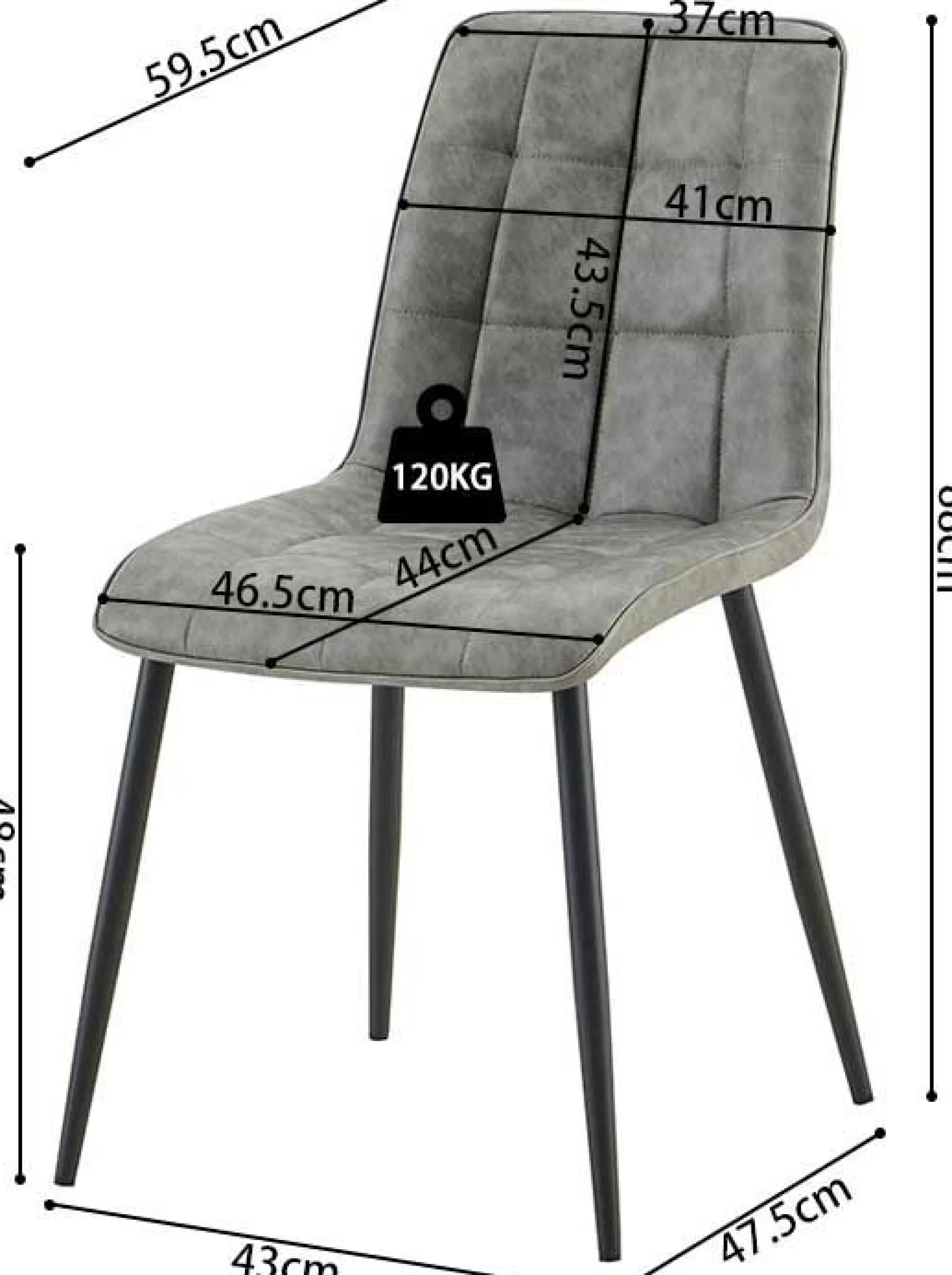 Stuhl Furax | 43 x 60 x 88 cm | Grau