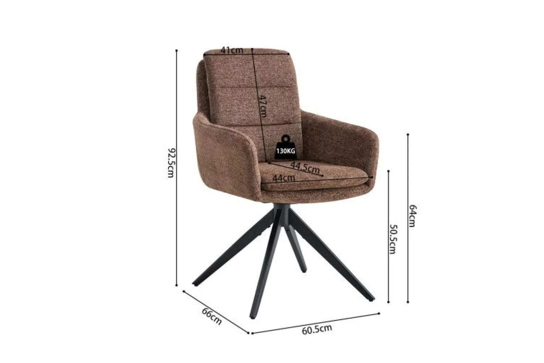 Stuhl Isolde | 59 x 65 x 93 cm | Braun