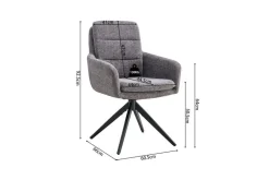 Stuhl Isolde | 59 x 65 x 93 cm | Dunkelgrau