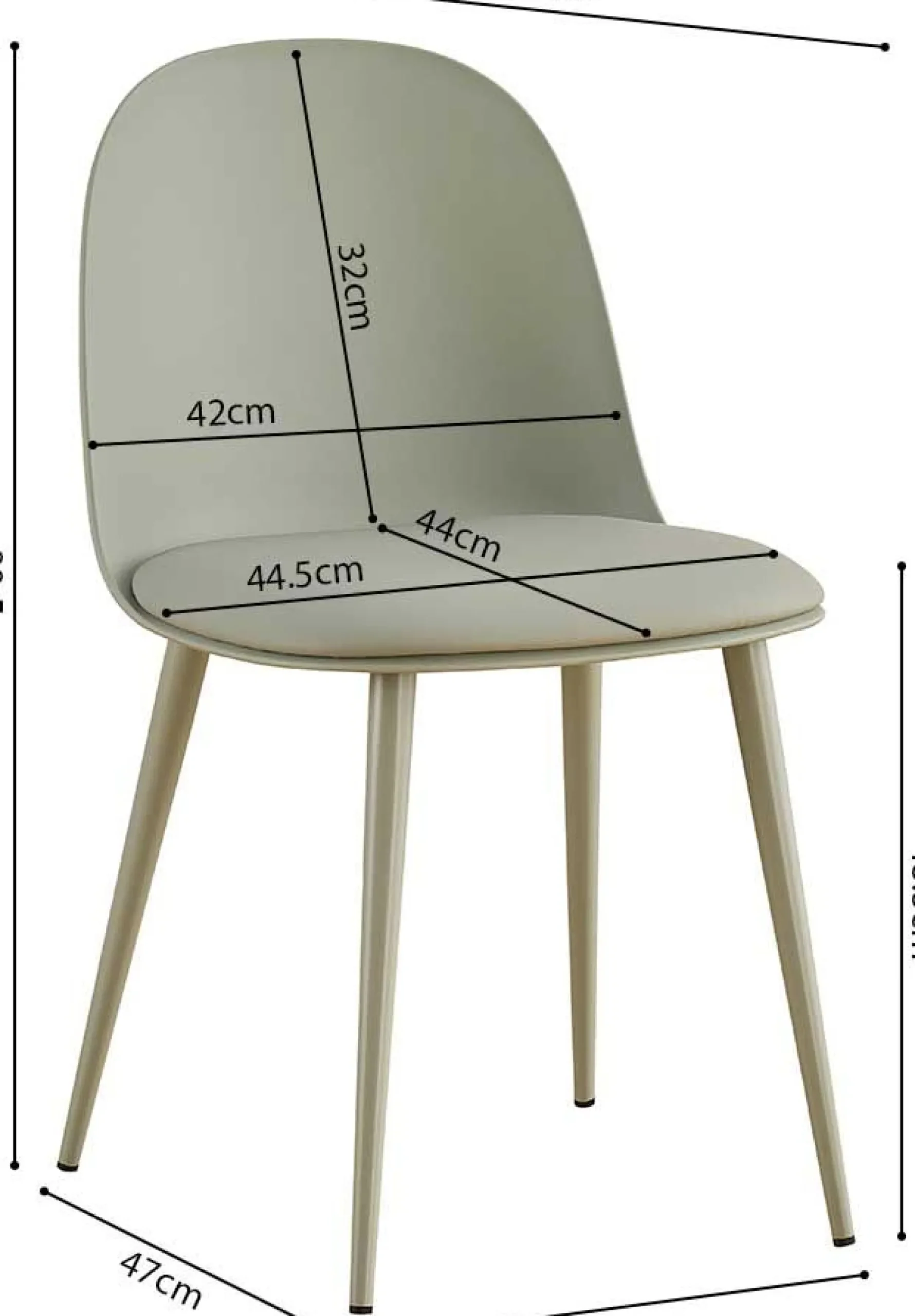 Stuhl Jasmin | 51 x 44 x 81 cm | Grau-grün