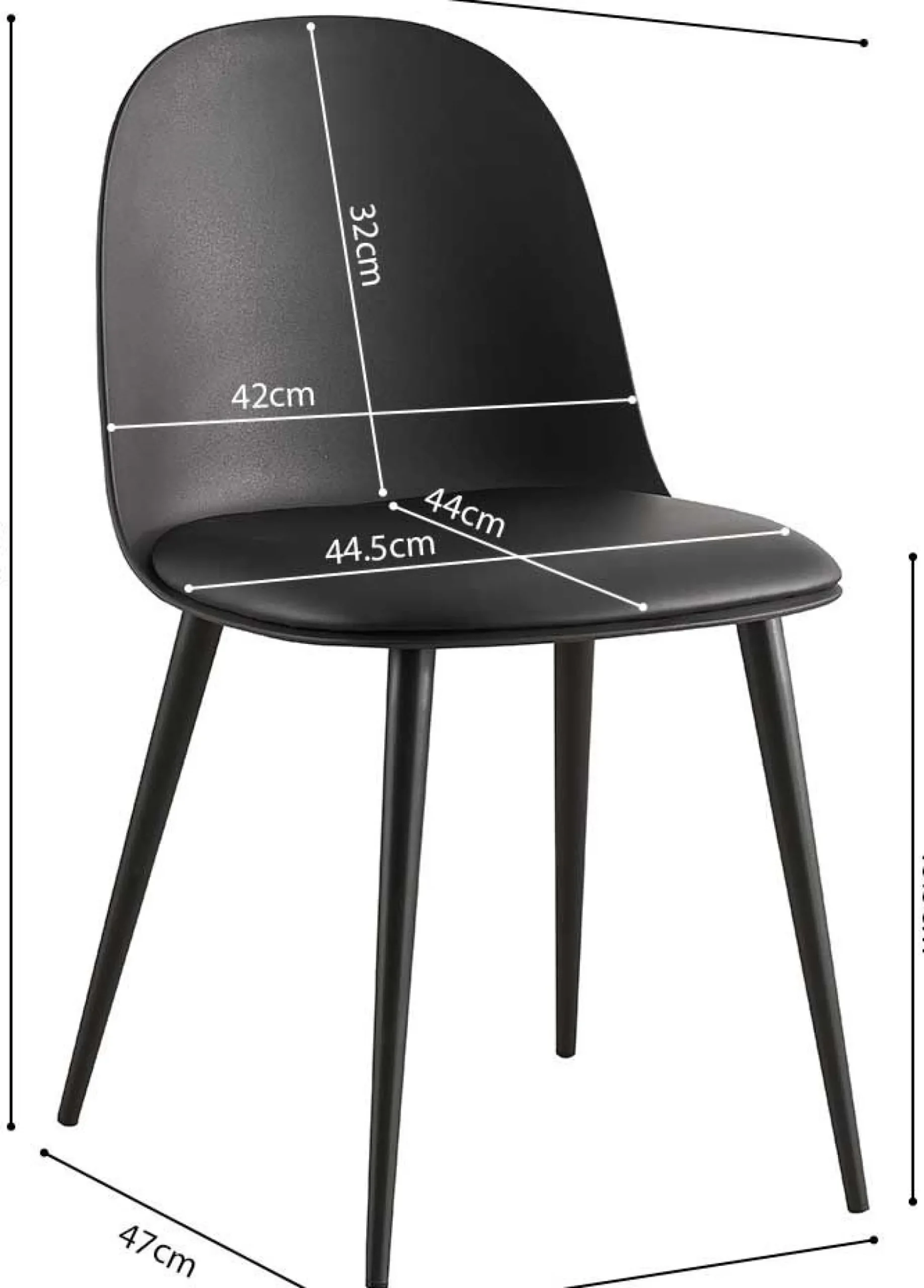 Stuhl Jasmin | 51 x 44 x 81 cm | Schwarz